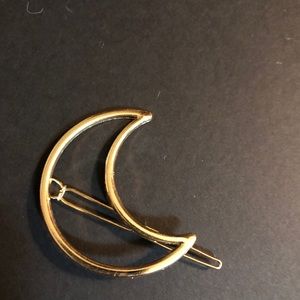 New* 6 Barrettes Gold Tone moon star oval crown